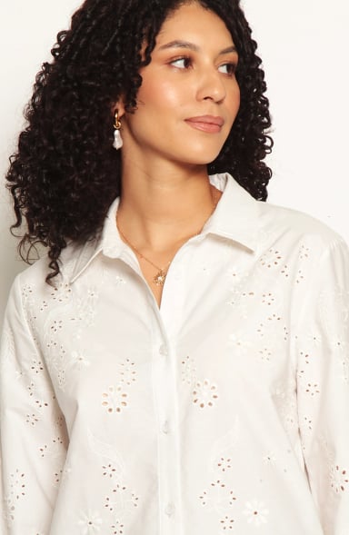 BLUSA MANGA LARGA CON BROIDERY EN DELANTERO - 2