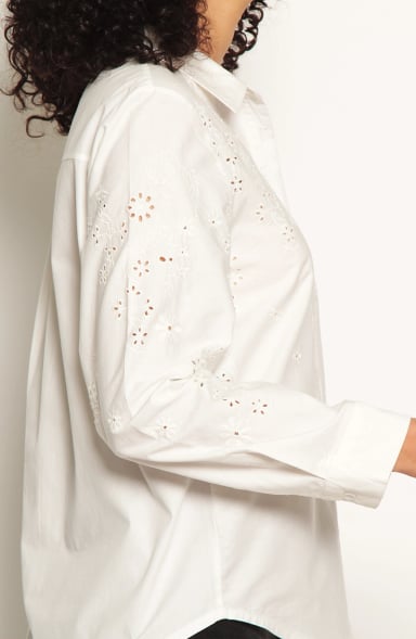 BLUSA MANGA LARGA CON BROIDERY EN DELANTERO - 4
