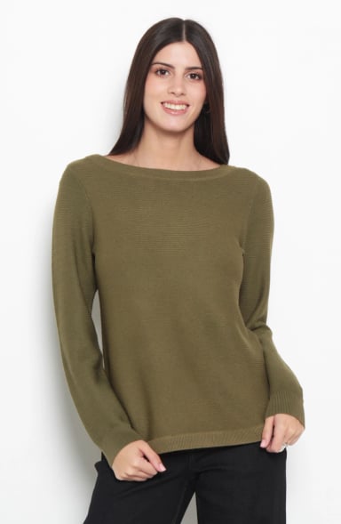 SWEATER MANGA LARGA ESCOTE REDONDO - 1