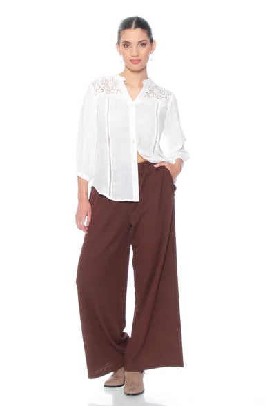 BLUSA MANGA LARGA CON BRODERY EN DELANTERO Y ESPALDA ESCOTE V - 4