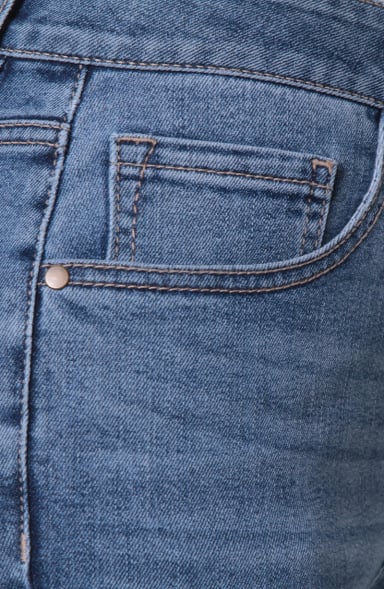 JEANS MUJER RECTO TIRO ALTO PRETINA BASICA 1 BOTON - 3