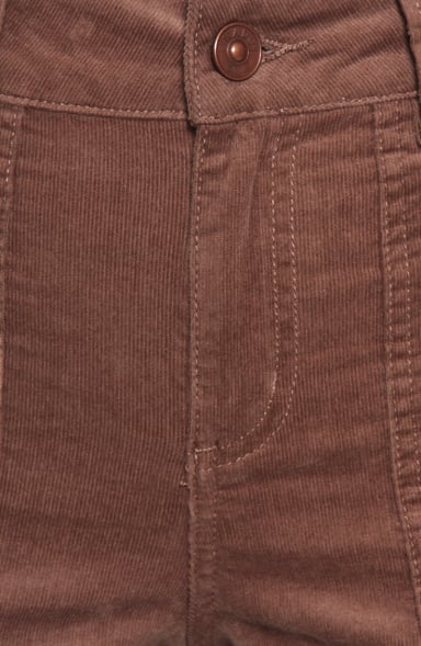 PANTALON WIDE LEG COTELE TIRO ALTO PRETINA BASICA 1 BOTON - 2