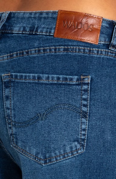 JEANS MUJER WIDE TIRO MEDIO PRETINA BASICA 2 BOTON - 6