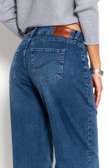 JEANS MUJER WIDE TIRO MEDIO PRETINA BASICA 2 BOTON - 7