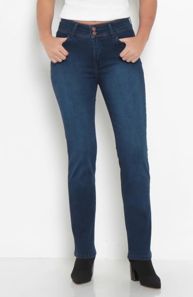 JEANS MUJER  PITILLO PUSH UP TIRO ALTO PRETINA MEDIA - 1