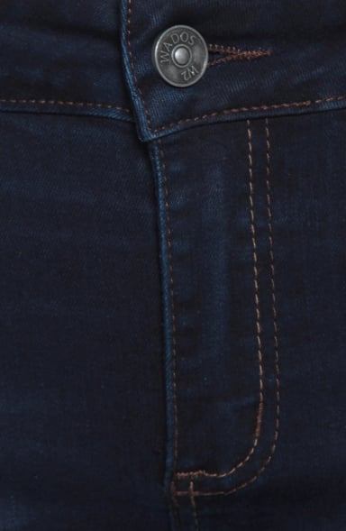 JEANS MUJER RECTO TIRO MEDIO PRETINA BASICA UN BOTON - 2