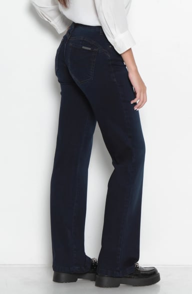 JEANS MUJER RECTO TIRO MEDIO PRETINA BASICA UN BOTON - 8