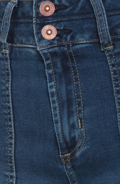 JEANS MUJER CROP CARGO PRETINA ALTA DOS BOTONES - 2