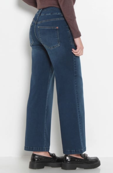 JEANS MUJER CROP CARGO PRETINA ALTA DOS BOTONES - 5