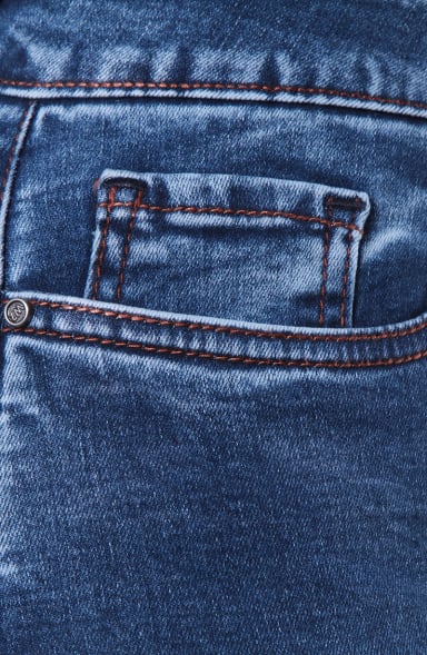 JEANS PUSH UP RECTO TIRO MEDIO PRETINA BASICA UN BOTON - 3