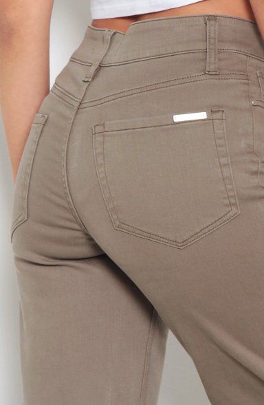 JEANS MUJER  COLOR WIDE LEG TIRO ALTO PRETINA BASICA 1 BOTON - 6