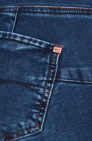 JEANS FLARE TIRO BAJO PRETINA BASICA UN BOTON - 6