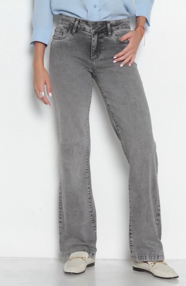 JEANS MUJER RECTO TIRO ALTO  PRETINA BASICA 1 BOTON - 1