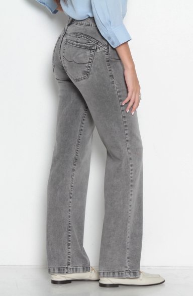 JEANS MUJER RECTO TIRO ALTO  PRETINA BASICA 1 BOTON - 7