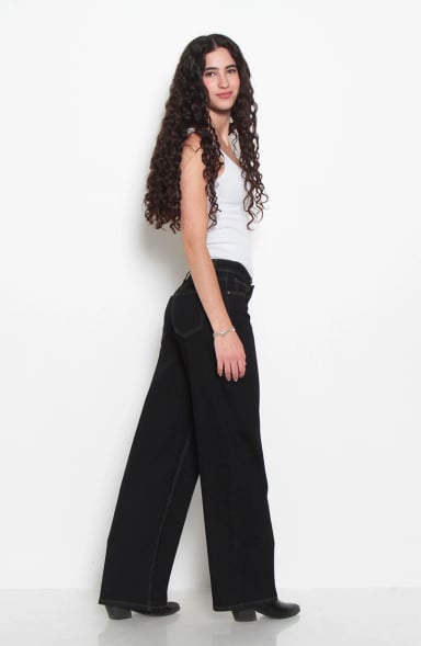 JEANS MUJER RECTO TIRO MEDIO PRETINA BASICA 1 BOTON - 8