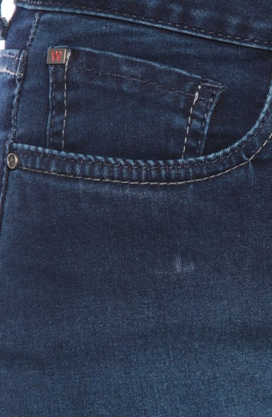 JEANS MUJER TIRO MEDIO  PRETINA  BOLSILLO TAPETA FALSA - 4