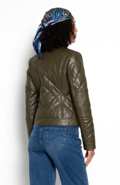 CHAQUETA MANGA LARGA ECOCUERO DIAMOND CON BOLSILLOS - 7