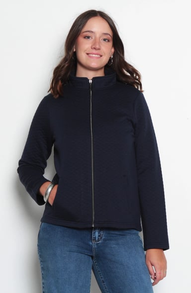 CHAQUETA MANGA LARGA CON CIERRE Y BOLSILLOS - 1