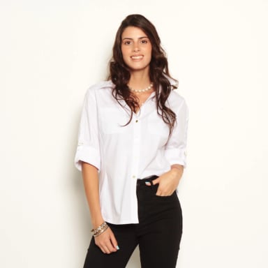 BLUSA MANGA 3/4  ABOTONADA EN EL DELANTERO - 1