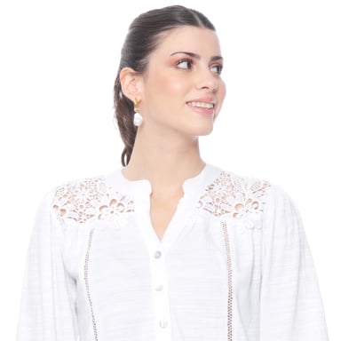 BLUSA MANGA 3/4 CON BRODERY EN DELANTERO Y ESPALDA ESCOTE V - 2
