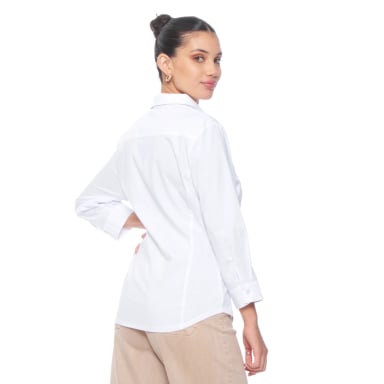 BLUSA MANGA 3/4 ABOTONADA EN DELANTERO CON RIB EN COSTADO - 7