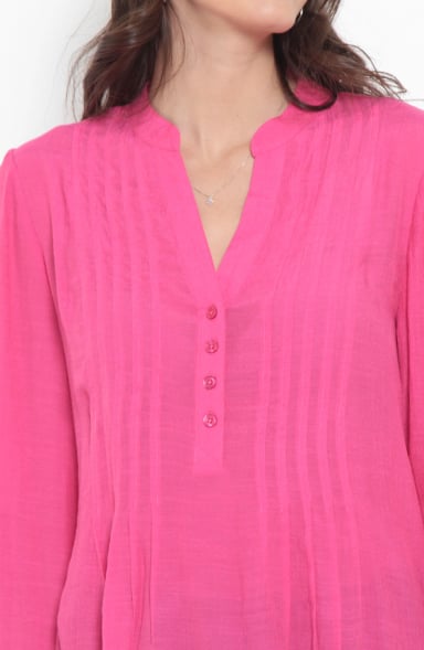BLUSA MANGA LARGA ESCOTE V ABOTONADA EN DELANTERO - 2