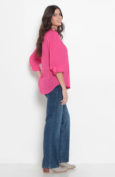 BLUSA MANGA LARGA ESCOTE V ABOTONADA EN DELANTERO - 7