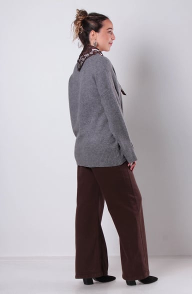 SWEATER MANGA LARGA ESCOTE V - 6