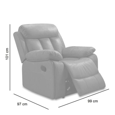 SILLON RECLINABLE BRESCIA ELITE 1 CUERPO GRIS - 3