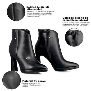 BOTIN MUJER CASUAL TACO GRUESO CLASICO VINTAGE WEIDE CZY610 - 8