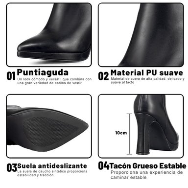 BOTIN MUJER CASUAL TACO GRUESO CLASICO VINTAGE WEIDE CZY610 - 9