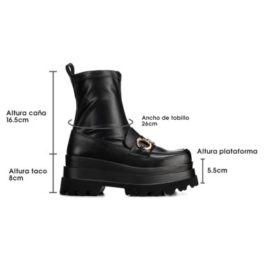 BOTIN NEGRO CASUAL MUJER WEIDE CZY578 - 6