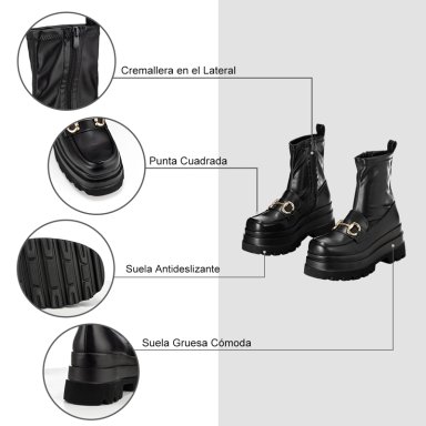 BOTIN NEGRO CASUAL MUJER WEIDE CZY578 - 7