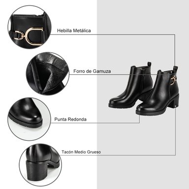BOTIN NEGRO CASUAL MUJER WEIDE QBM05 - 8