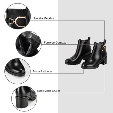 BOTIN NEGRO CASUAL MUJER WEIDE QBM05 - 8