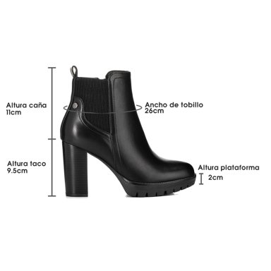 BOTIN NEGRO CASUAL MUJER WEIDE QBM06 - 7