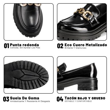 MOCASIN NEGRO FORMAL MUJER WEIDE JN20-2 - 8