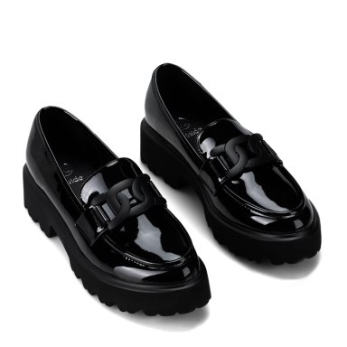 MOCASIN PU ACHAROLADO PLATAFORMA NEGRO CASUAL MUJER WEIDE QIU288 - 6