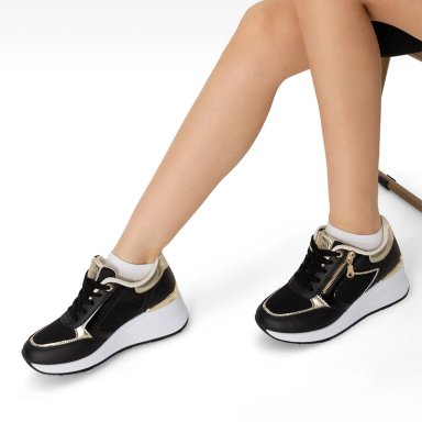 ZAPATILLA DEPORTIVA TACO CUÑA MALLA MUJER WEIDE JLL60 - 3