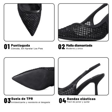 ZAPATO TACON TALON ABIERTO ELEGANTE MUJER WEIDE GHE35 - 9