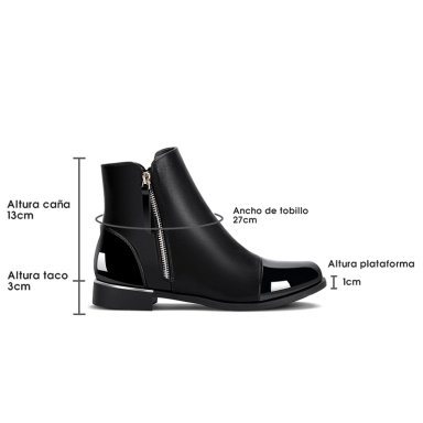 BOTIN NEGRO CASUAL MUJER WEIDE ZS50 - 8
