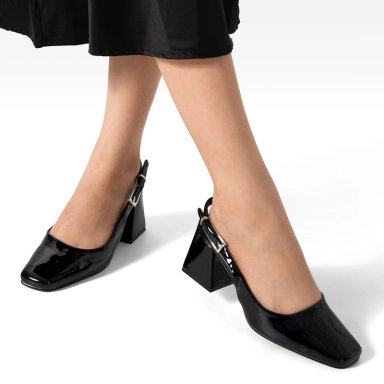 ZAPATO TACO TALON ABIERTO SIMIL CHAROL  MUJER WEIDE YOU538 - 2