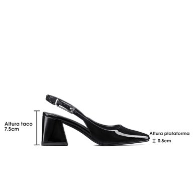 ZAPATO TACO TALON ABIERTO SIMIL CHAROL  MUJER WEIDE YOU538 - 6