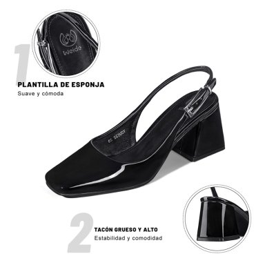 ZAPATO TACO TALON ABIERTO SIMIL CHAROL  MUJER WEIDE YOU538 - 7