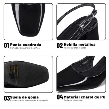ZAPATO TACO TALON ABIERTO SIMIL CHAROL  MUJER WEIDE YOU538 - 8