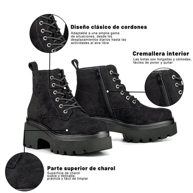 BOTIN TACO MUJER CASUAL PU TEXTIL WEIDE DH31 - 8