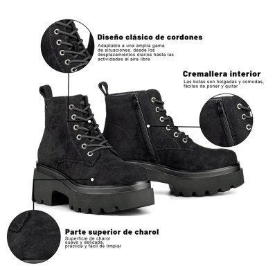 BOTIN TACO MUJER CASUAL PU TEXTIL WEIDE DH31 - 8
