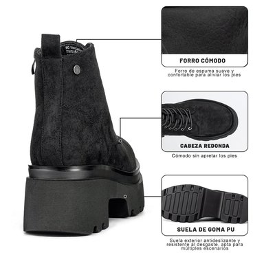 BOTIN TACO MUJER CASUAL PU TEXTIL WEIDE DH31 - 9