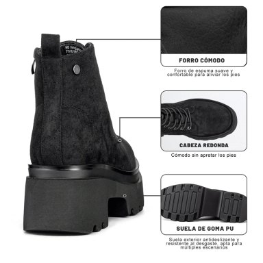 BOTIN TACO MUJER CASUAL PU TEXTIL WEIDE DH31 - 9