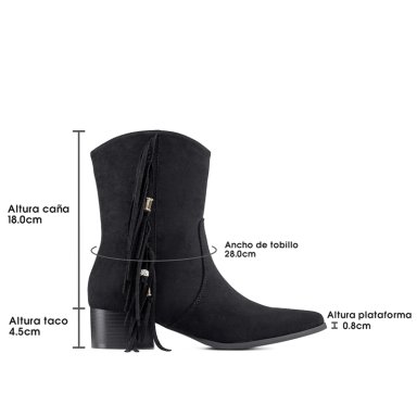 BOTIN TACO MUJER CASUAL PU TEXTIL WEIDE CZY661 - 9